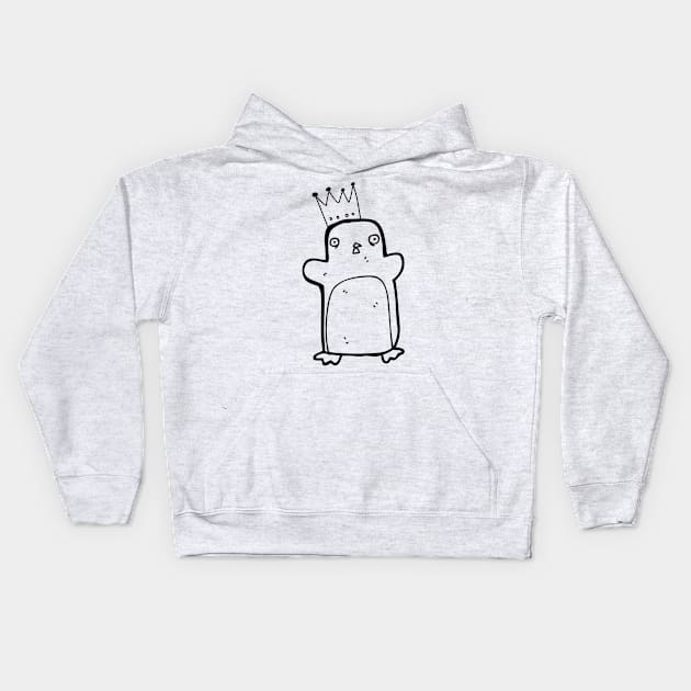 Penguin King Kids Hoodie by LLLTees